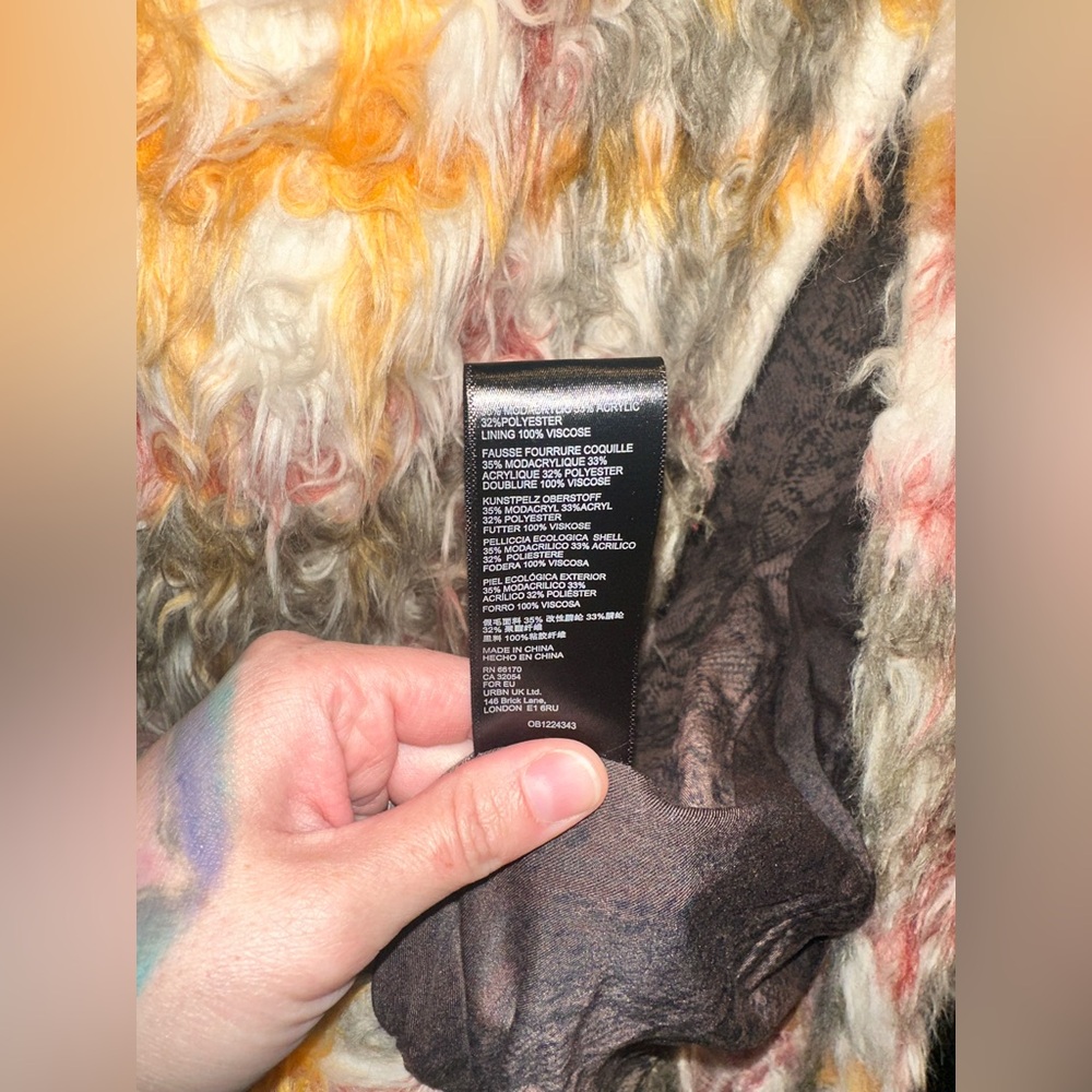 NWT Free People Cardi Plaid Faux Fur Coat $698 MSRP - Picture 10 of 16